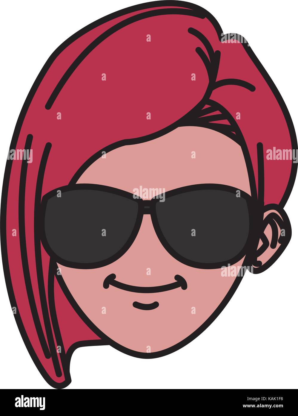 Young woman with sunglasses cartoon Stock Vector Image & Art Alamy