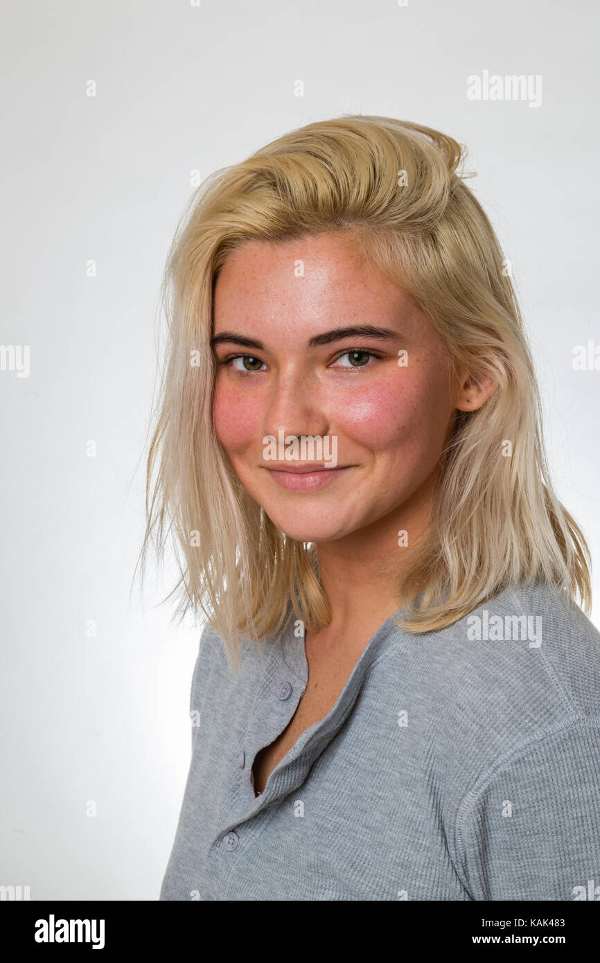 Beautiful blond American woman early 20's Stock Photo