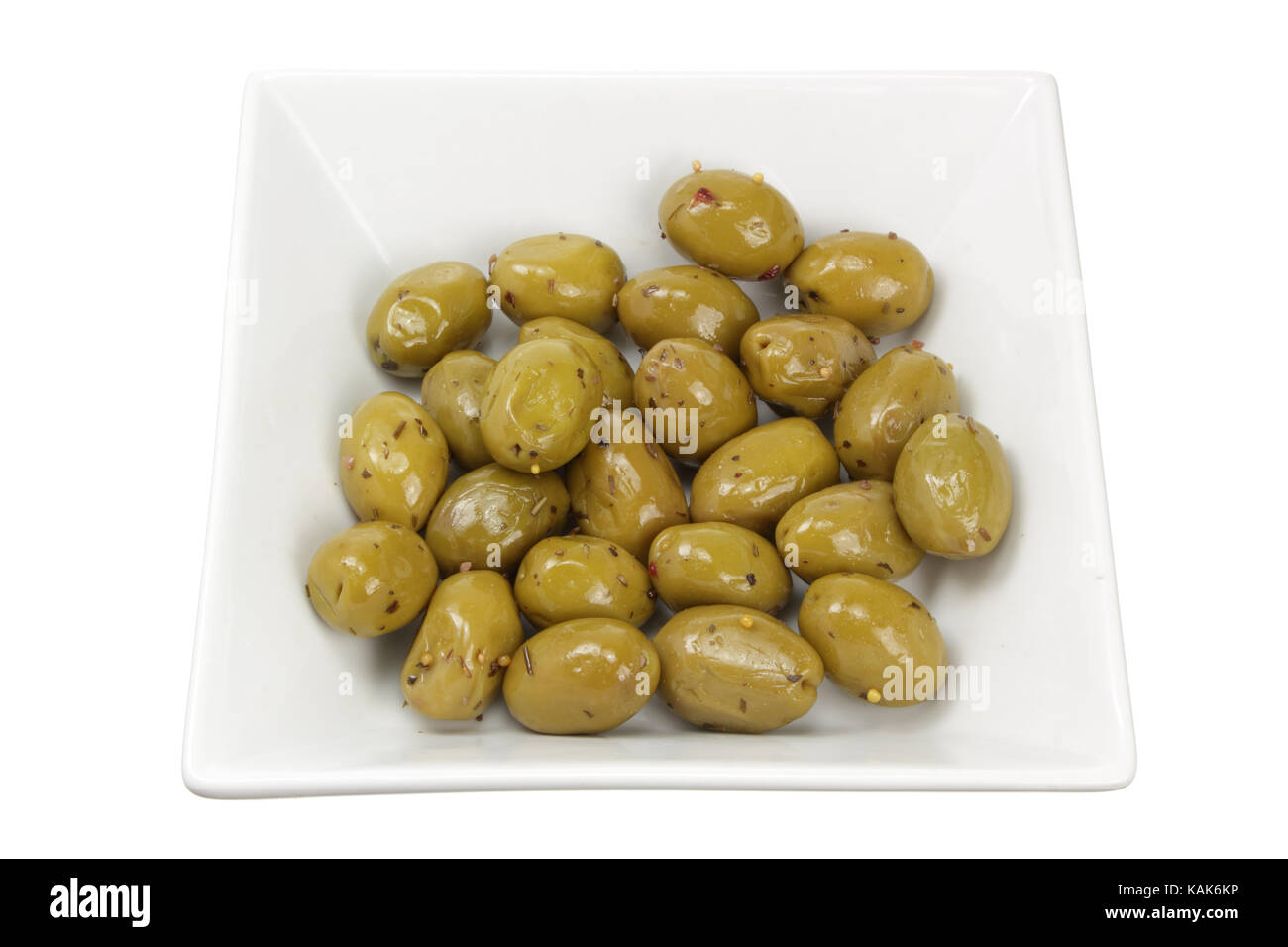 Olives in Bowl with White Background Stock Photo - Alamy