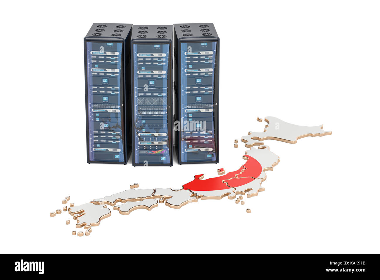 Data Center server racks in Japan concept, 3D rendering Stock Photo - Alamy