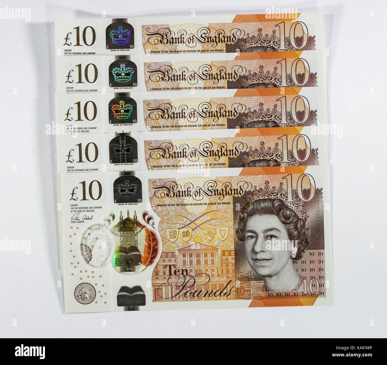 New ten pound note featuring Jane Austen, the only woman except the Queen to currently feature on a British bank note was unveiled on July 18th 2017 Stock Photo