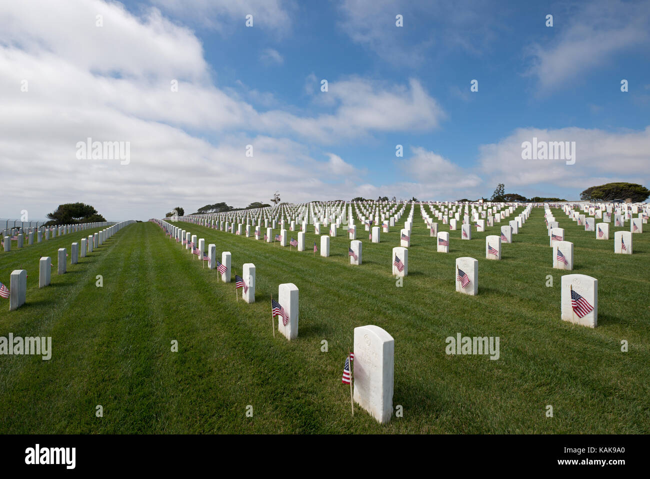 Fort Rosecrans National Cemetery, San Diego, California, USA Stock Photo