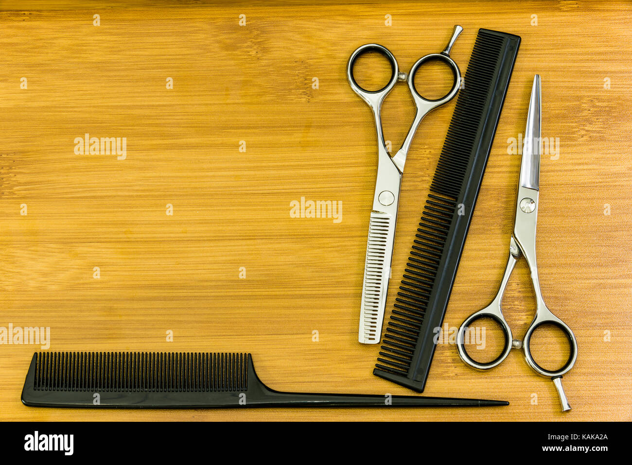 Hair cutting shears and comb professional, background Stock Photo Alamy