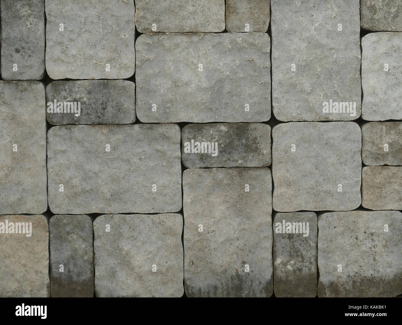 Abstract natural stone masonry, wall made on rock stone, textured background Stock Photo