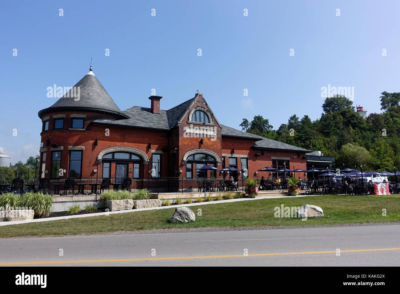 The Beach Street Station An Old Canadian Pacific Railway Station Building Recently Relocated To Be Closer To Lake Huron And Now A Popular Restaurant Stock Photo
