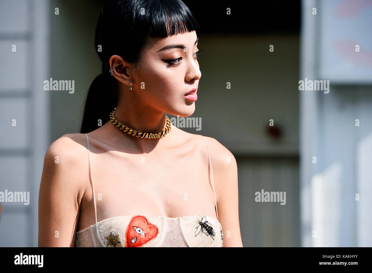 Ready to Wear Spring/Summer 2018 - Paris Fashion Week - Outside DIOR - Musée Rodin - Rue de Varenne Stock Photo