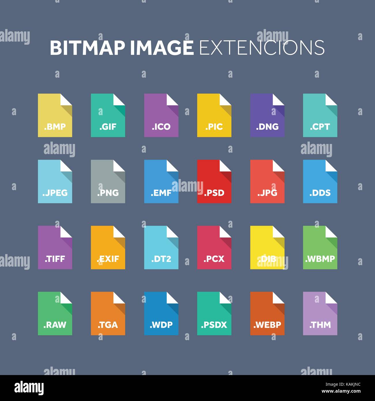 Flat style icon set. Source code, programming file type, extension ...