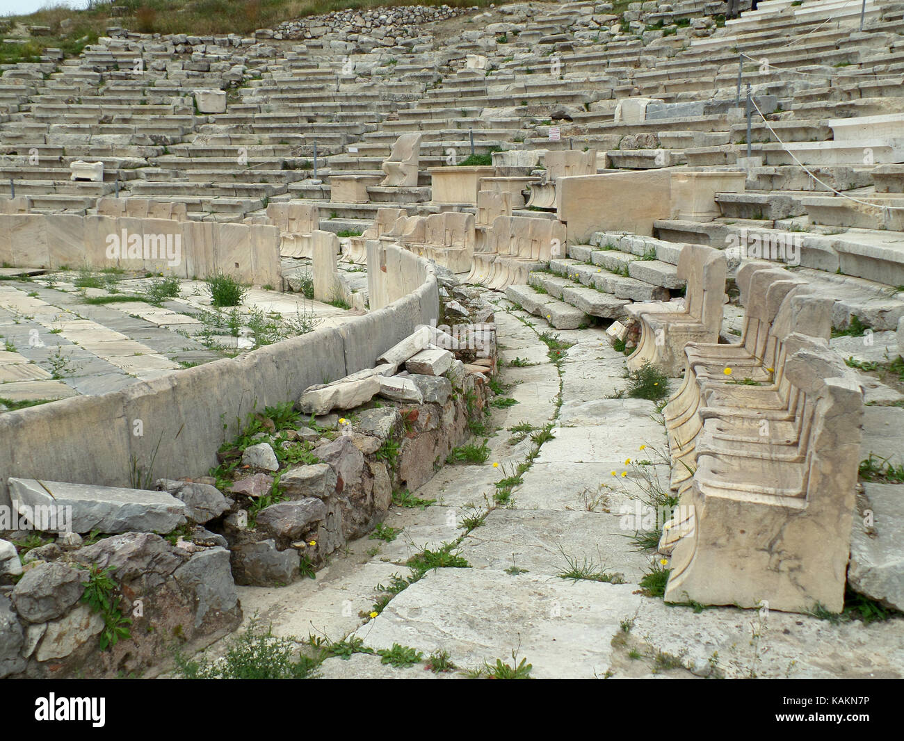 Ancient Stone Seats Of The Theater Of Dionysus Eleuthereus, Athens ...