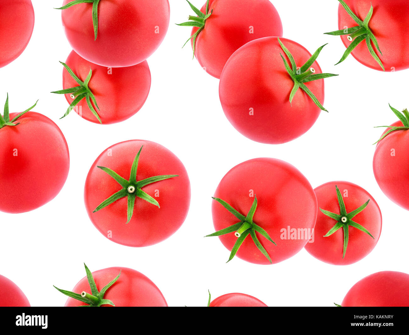 Tomatoes isolated on white background. Seamless Pattern wallpaper Stock Photo