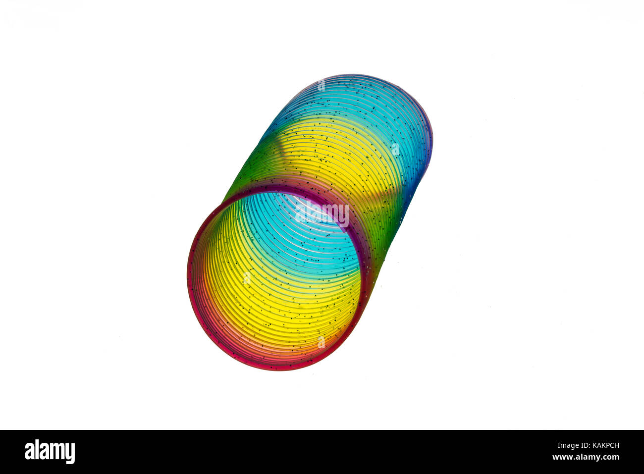 Circles in rainbow colors as in axonometric view Stock Photo
