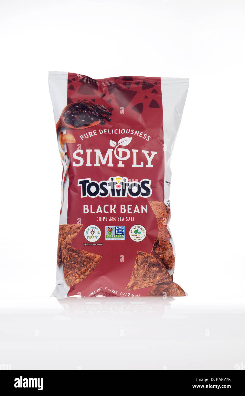 Bag of Frito-Lay Simply Black Bean Tostitos Stock Photo