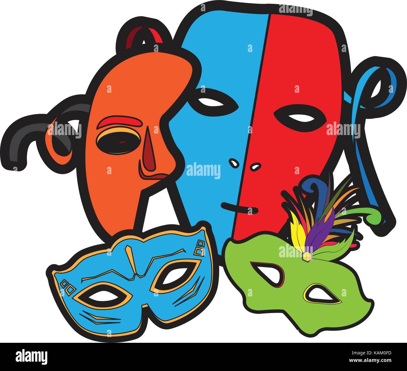 Set of carnival masks Stock Vector Image & Art - Alamy