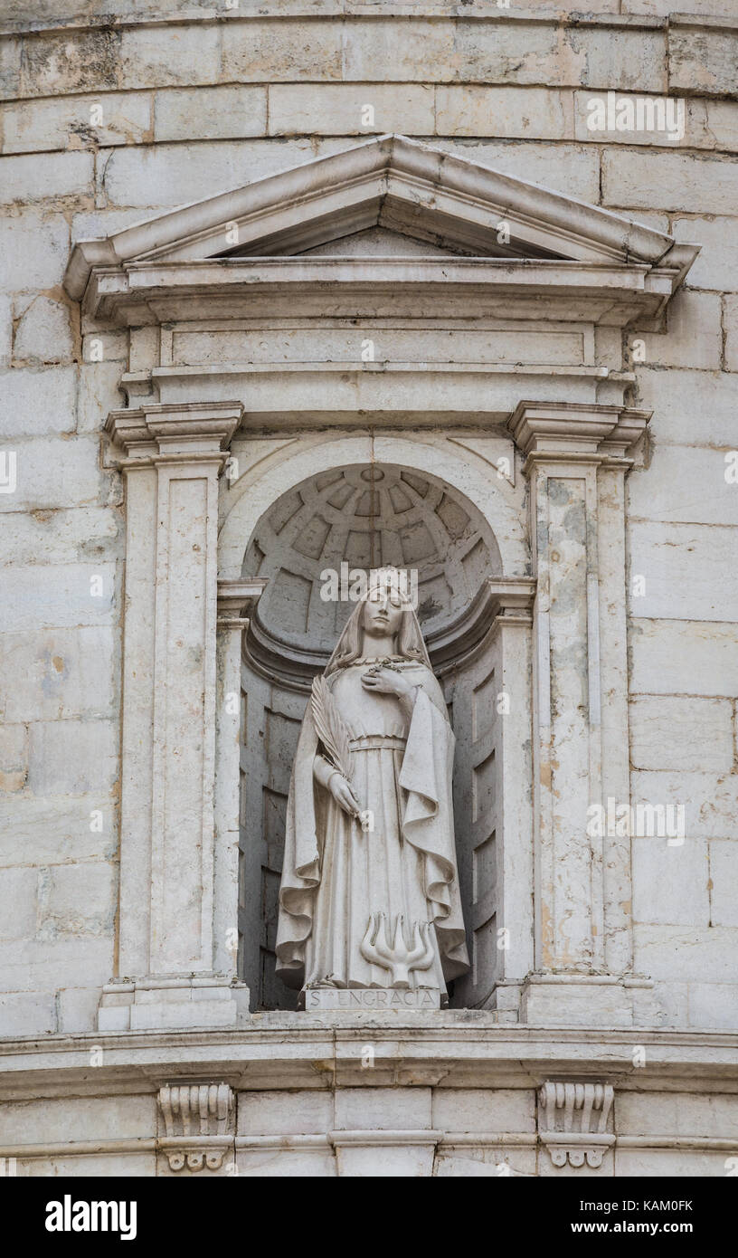 Niche carving at the Pantheon Museum, Lisbon, Portugal Stock Photo