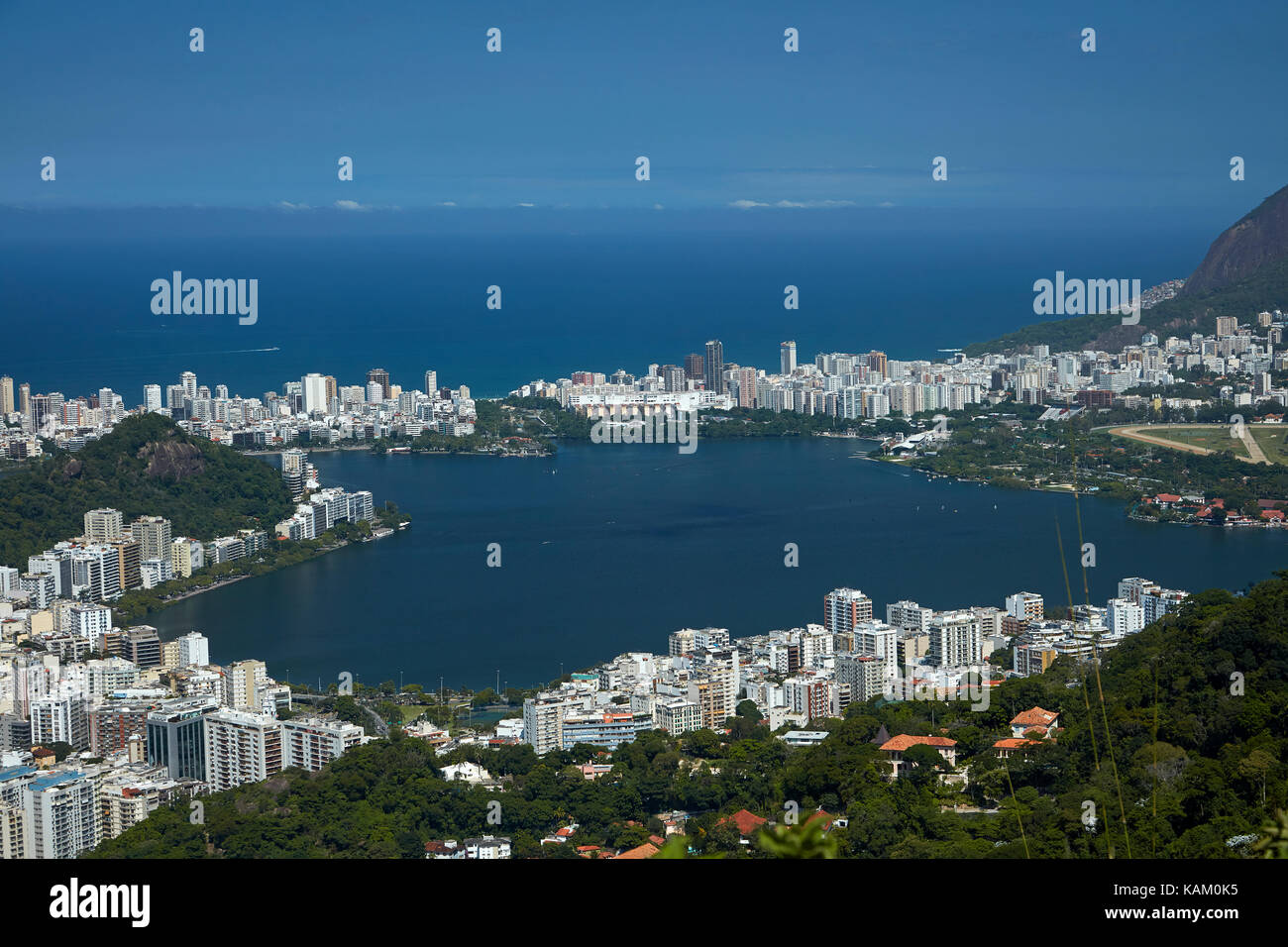 Lagoa, Rodrigo de Freitas Lagoon, and Ipanema, Rio de Janeiro, Brazil, South America Stock Photo