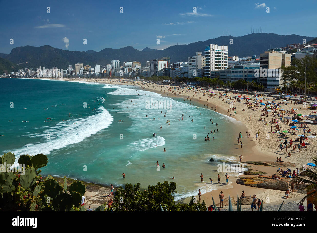 People on Ipanema Beach, Rio de Janeiro, Brazil, South America Stock Photo