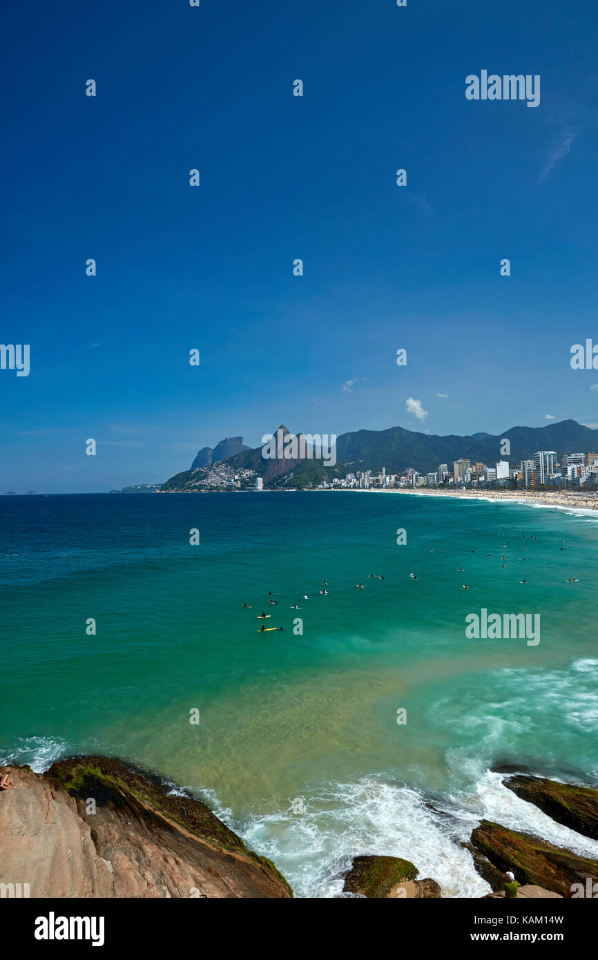 Surfers at Ipanema Beach, Rio de Janeiro, Brazil, South America Stock Photo