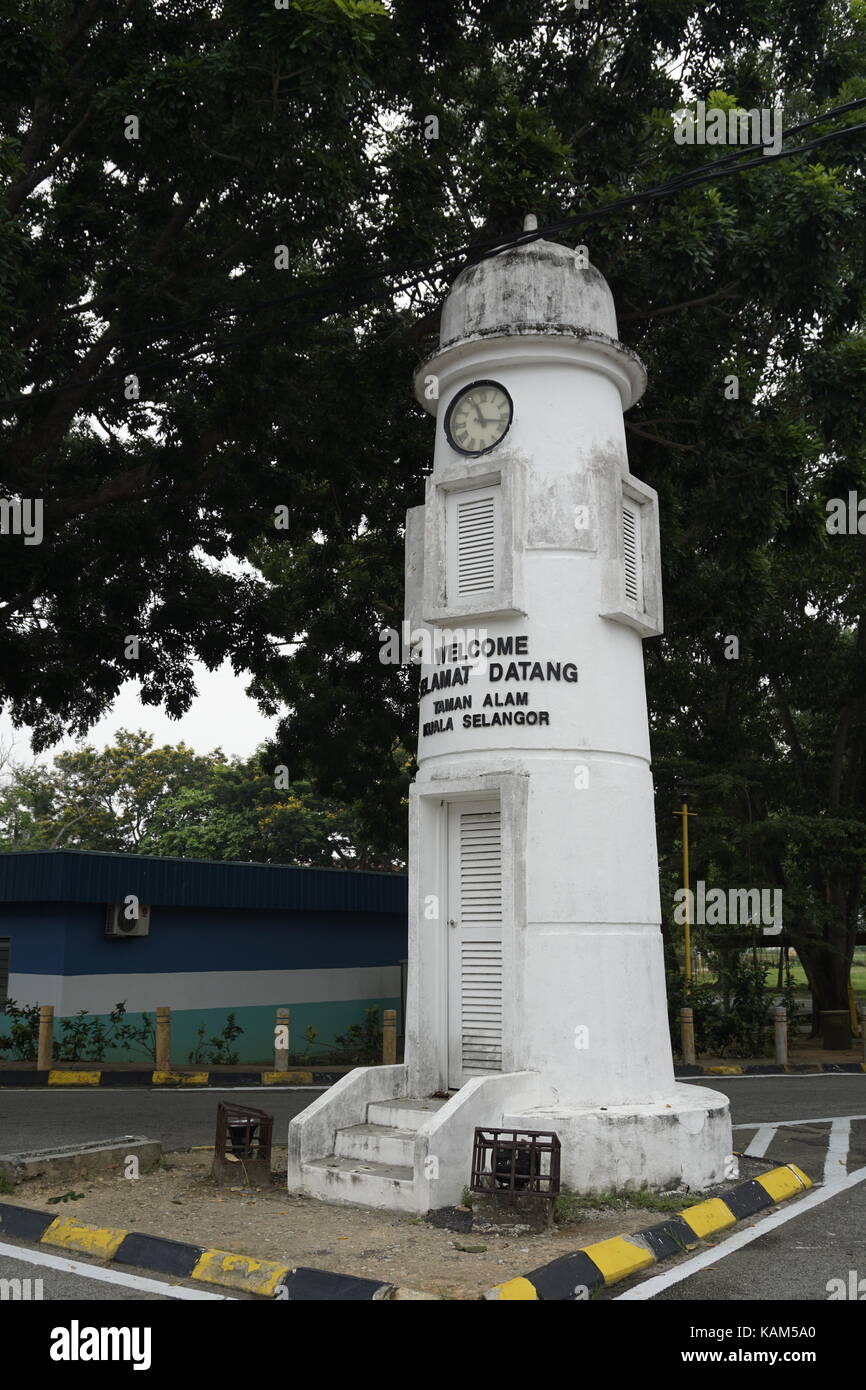 Kuala Selangor clock tower in Malaysia Stock Photo