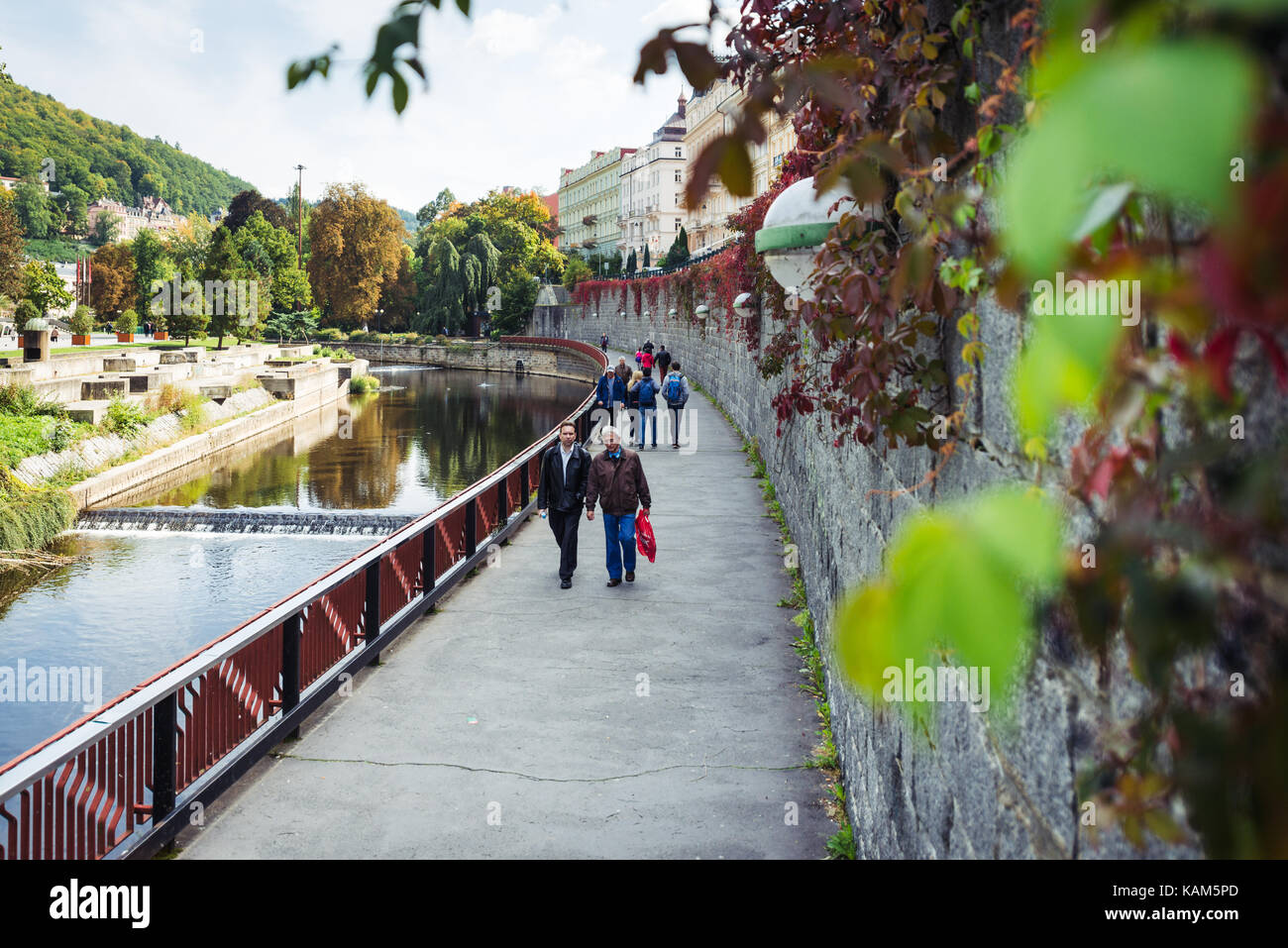 Karlovy Vary Czech Republic September 23 2017 People Are Visiting karlovy-vary-czech-republic-september-23-2017-people-are-visiting