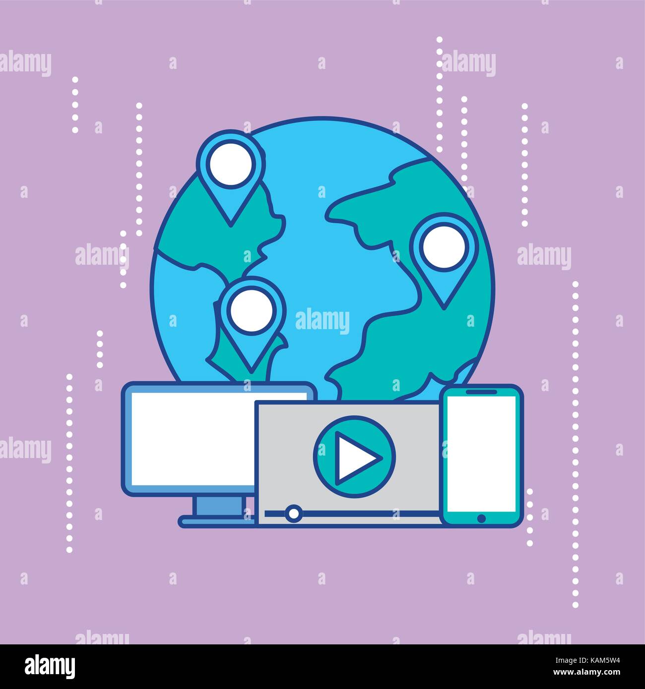 social media network and technology communication Stock Vector Image ...