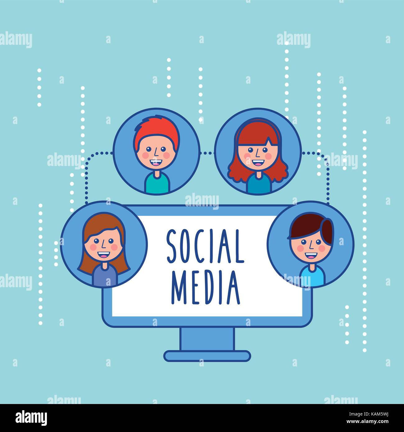 social media group people connection sharing social media Stock Vector