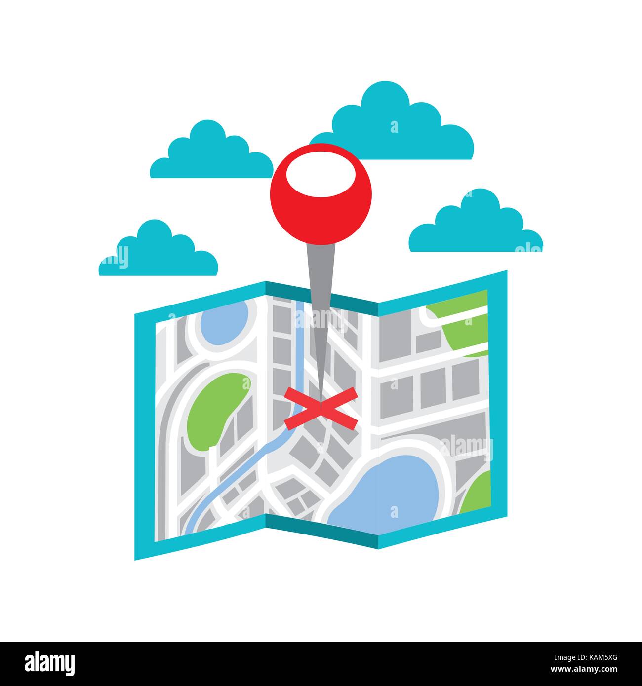 navigation map with pointer cross location Stock Vector Image & Art Alamy