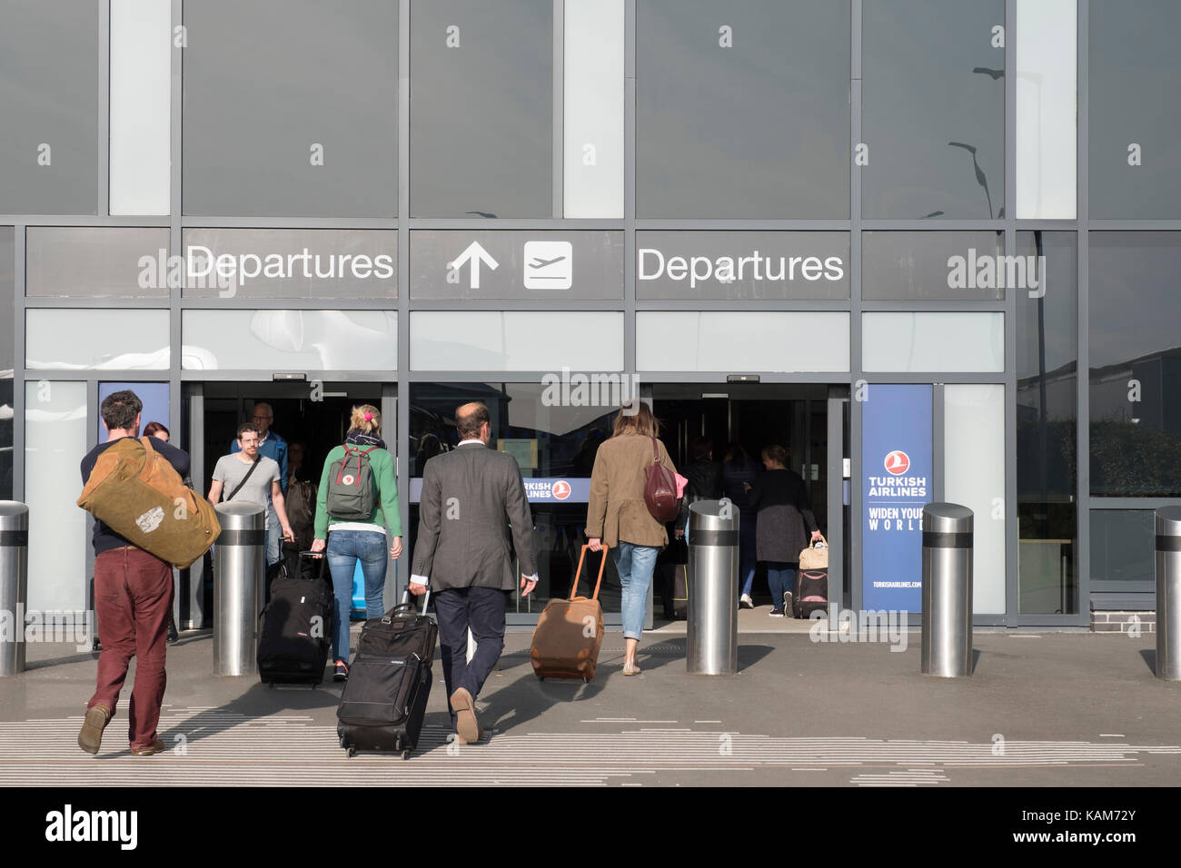Departures terminal at Edinburgh International Airport, Lothian, Scotland, United Kingdom. Stock Photo
