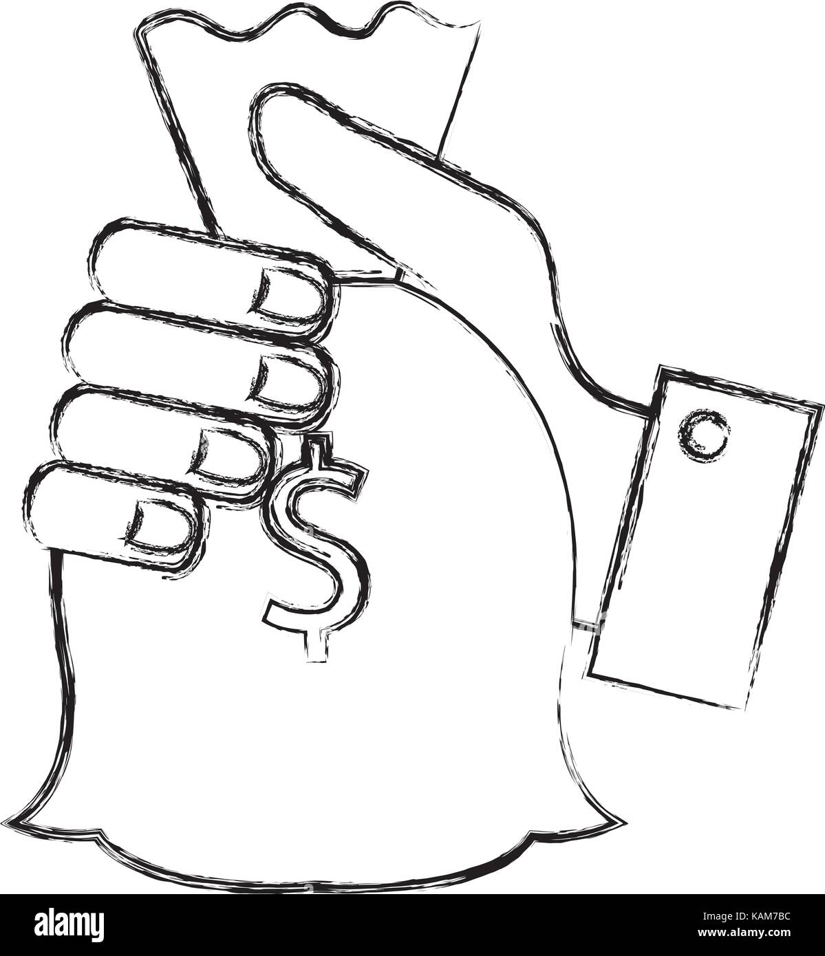 hand human with money bag isolated icon Stock Vector Image & Art - Alamy