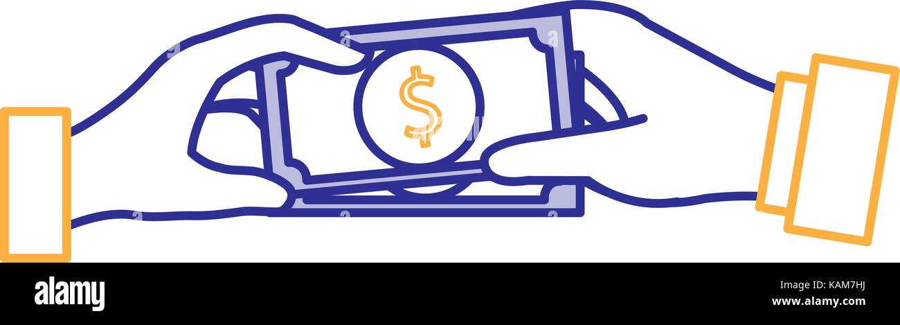 hands human with bill money isolated icon Stock Vector Image & Art - Alamy