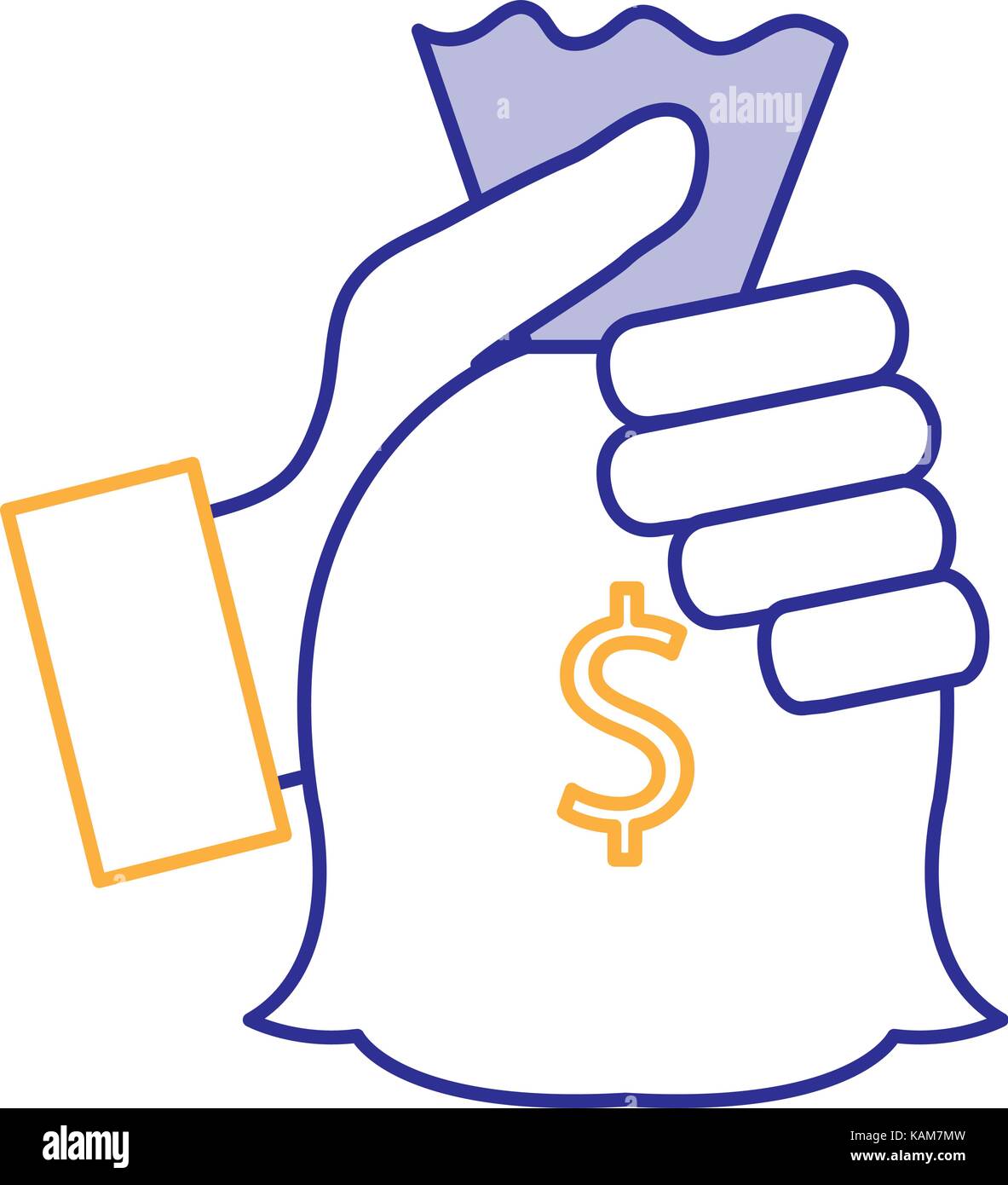 hand human with money bag isolated icon Stock Vector Image & Art - Alamy