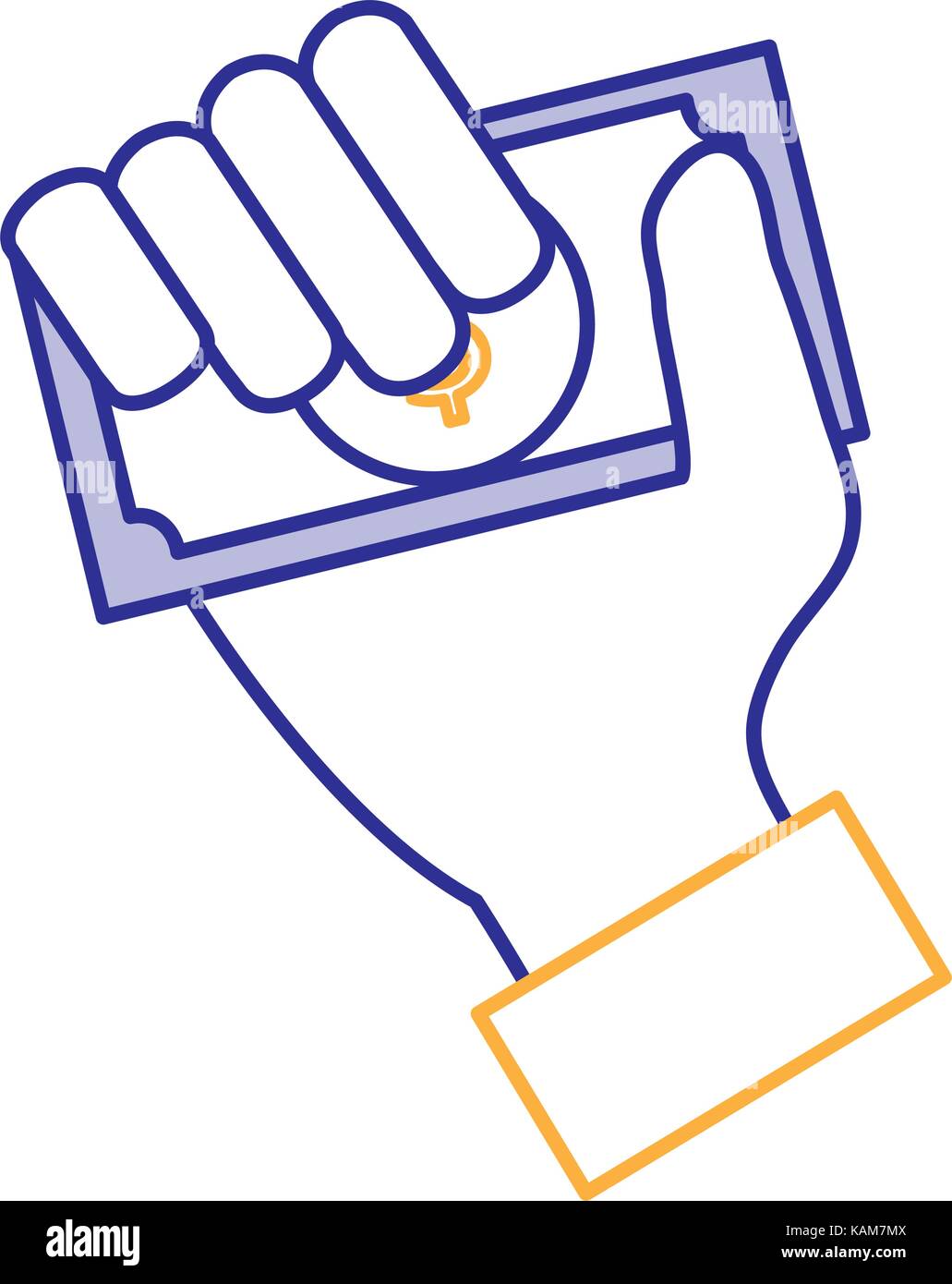 hand human with bill money isolated icon Stock Vector Image & Art - Alamy