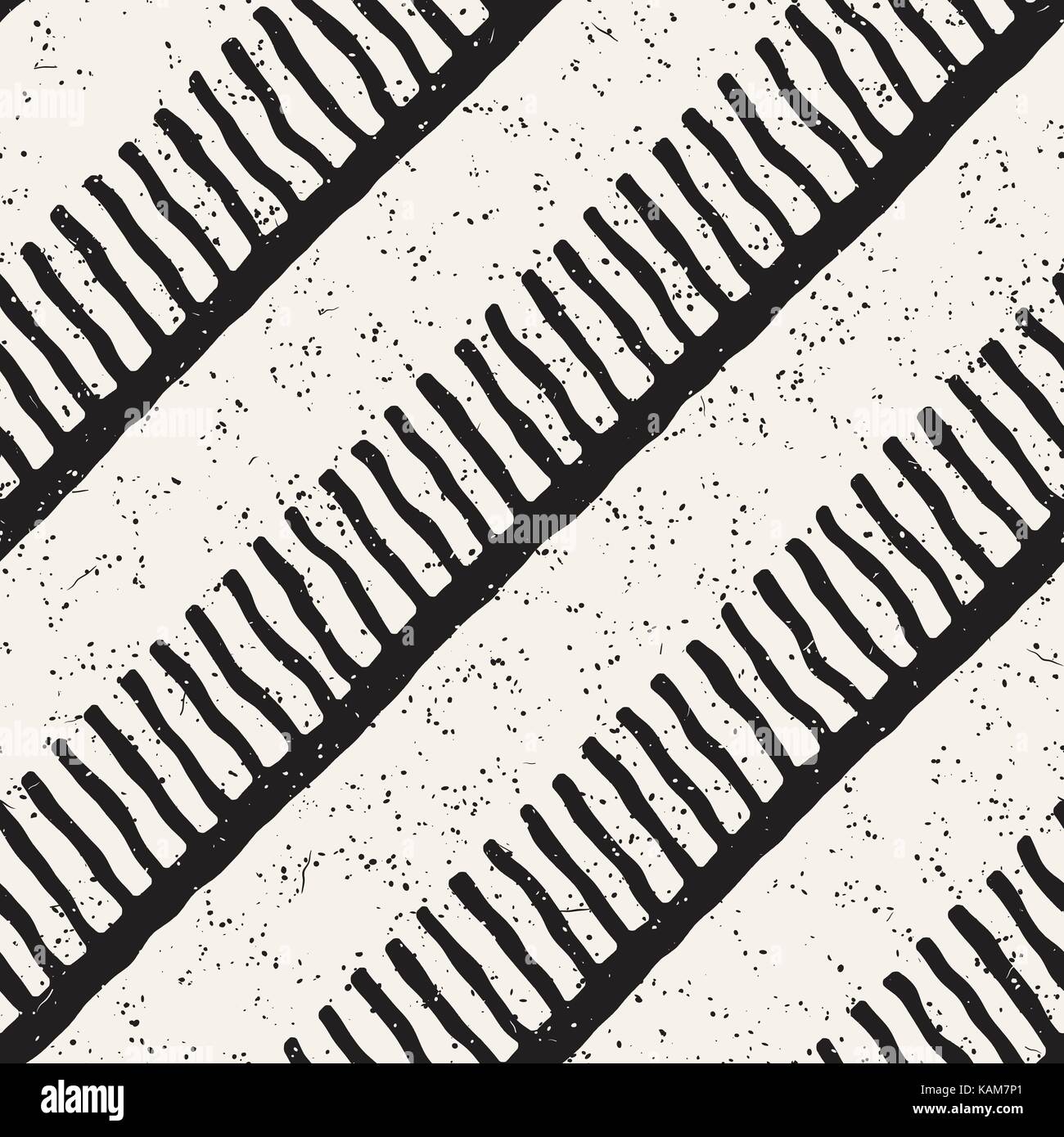 Seamless pattern with hand drawn brush strokes. Ink doodle grunge ...