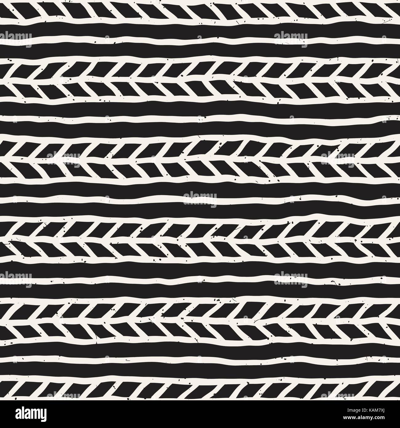 Seamless pattern with hand drawn brush strokes. Ink doodle grunge ...