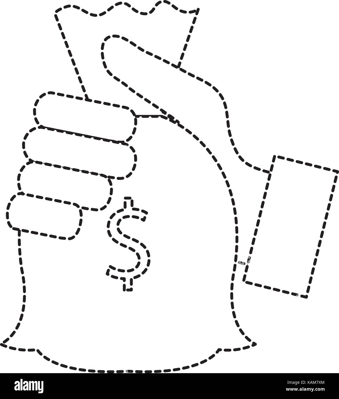 hand human with money bag isolated icon Stock Vector Image & Art - Alamy