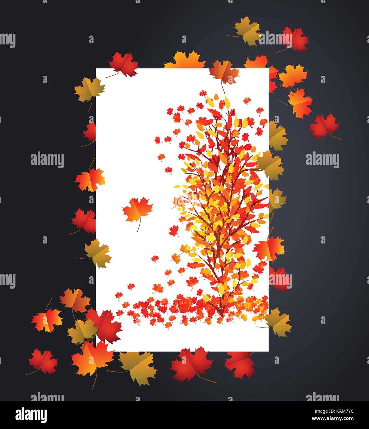 Autumn background with maple leaves card Stock Vector Image & Art - Alamy