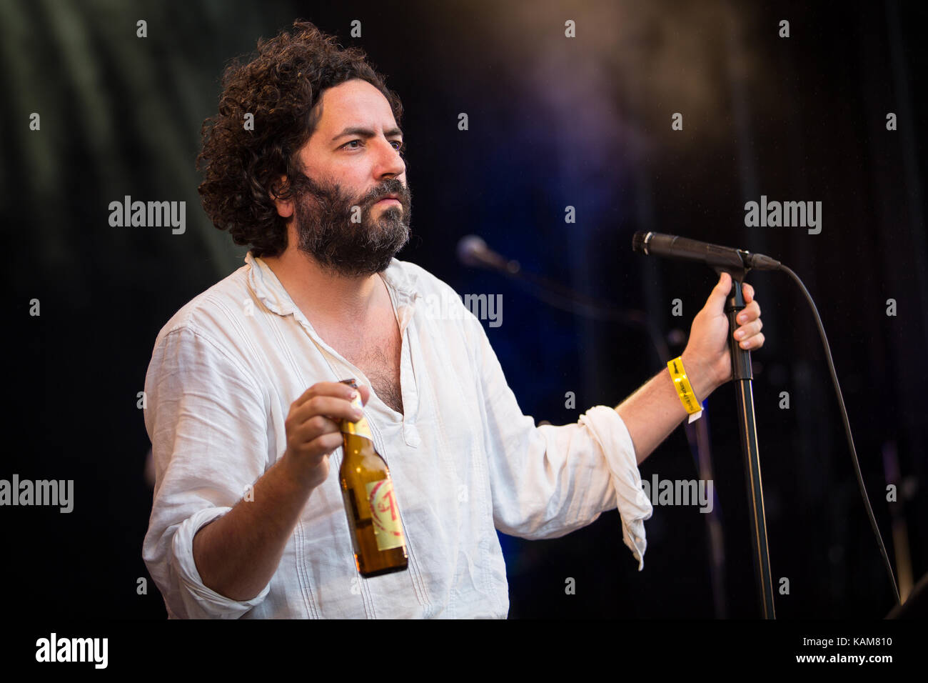 Destroyer, the Canadian indie rock band, performs a live concert at the Norwegian music festival Piknik i Parken 2016 in Oslo. Here singer and songwriter Dan Bejar is seen live on stage. Norway, 26/06 2016. Stock Photo