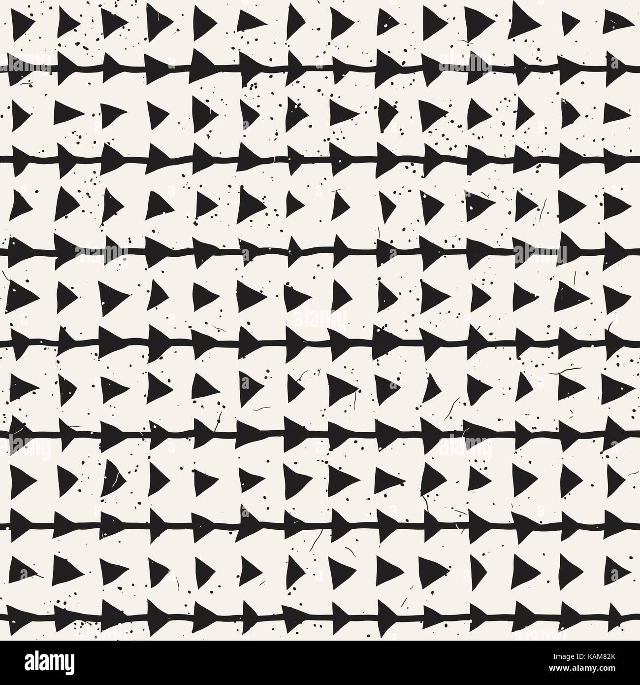 Hand drawn style ethnic seamless pattern. Abstract geometric shapes ...