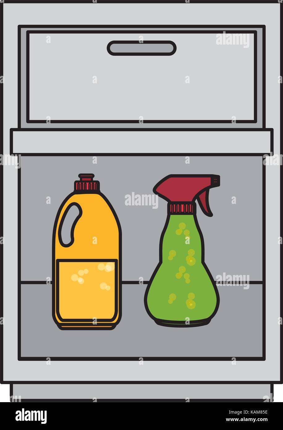 laundry drawer with detergent bottles Stock Vector Image & Art Alamy