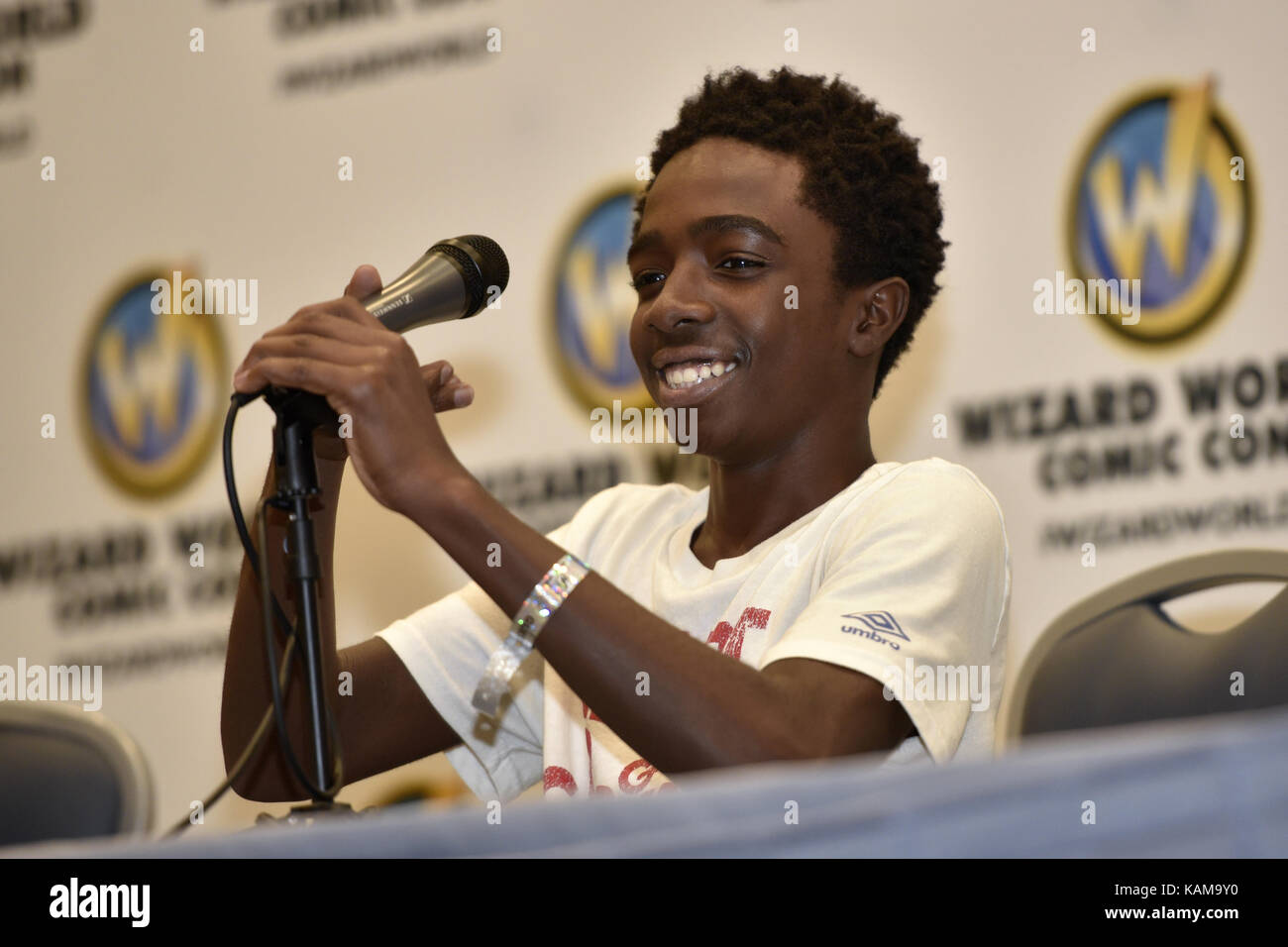 Wizard World Chicago Comic-Con at Donald E. Stephens Convention Center in Rosemont, Illinois.  Featuring: Caleb McLaughlin Where: Rosemont, Illinois, United States When: 26 Aug 2017 Credit: Ray Garbo/WENN.com Stock Photo