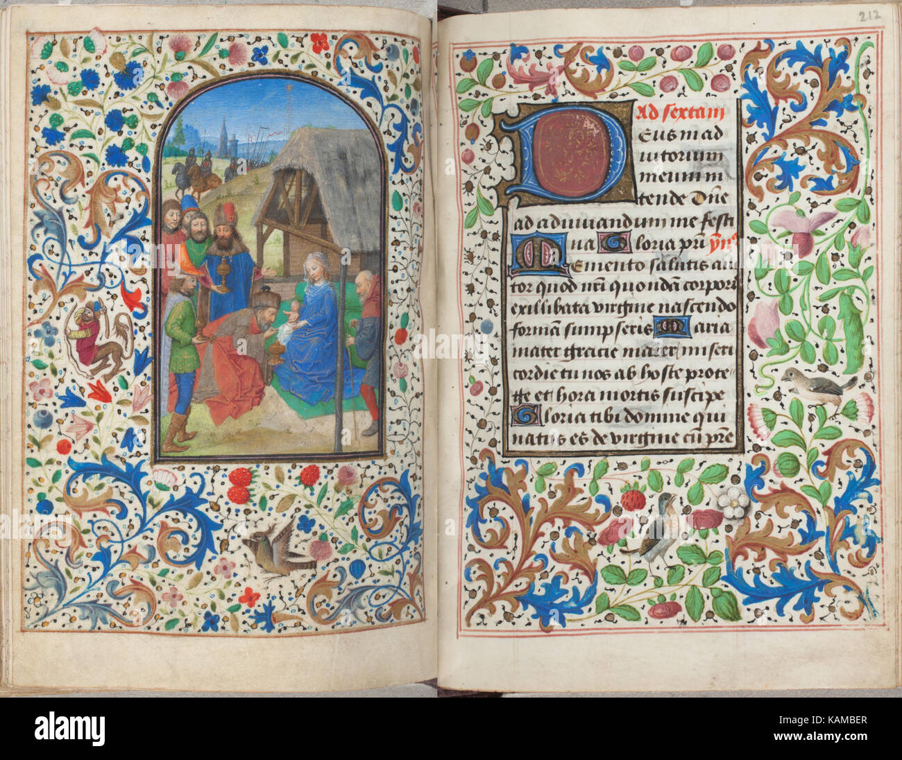 Trivulzio book of hours   KW SMC 1   folios 211v (left) and 212r (right) Stock Photo