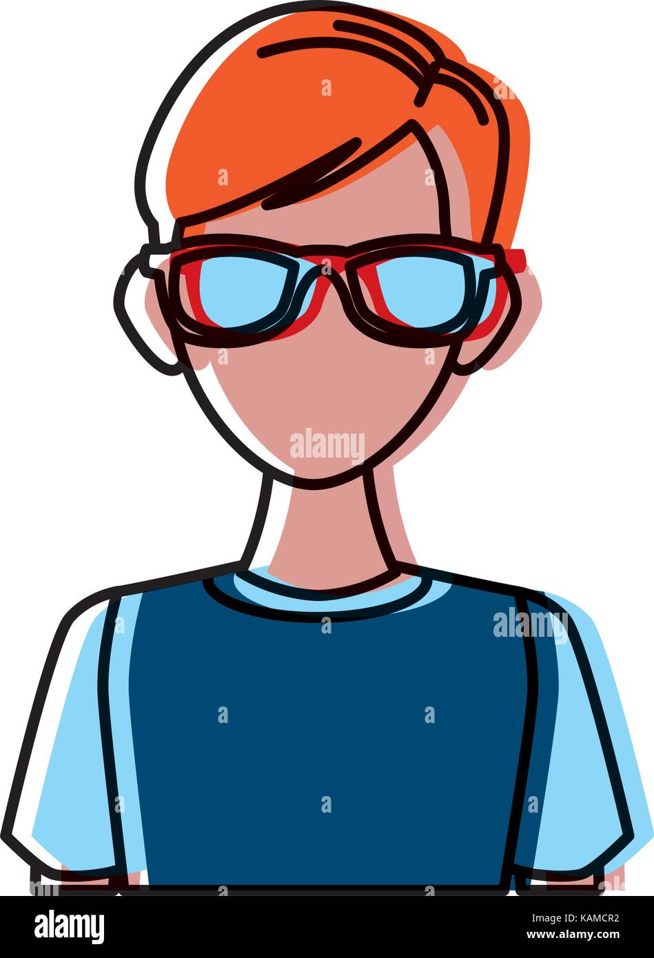 Young man with sunglasses cartoon Stock Vector Image & Art - Alamy