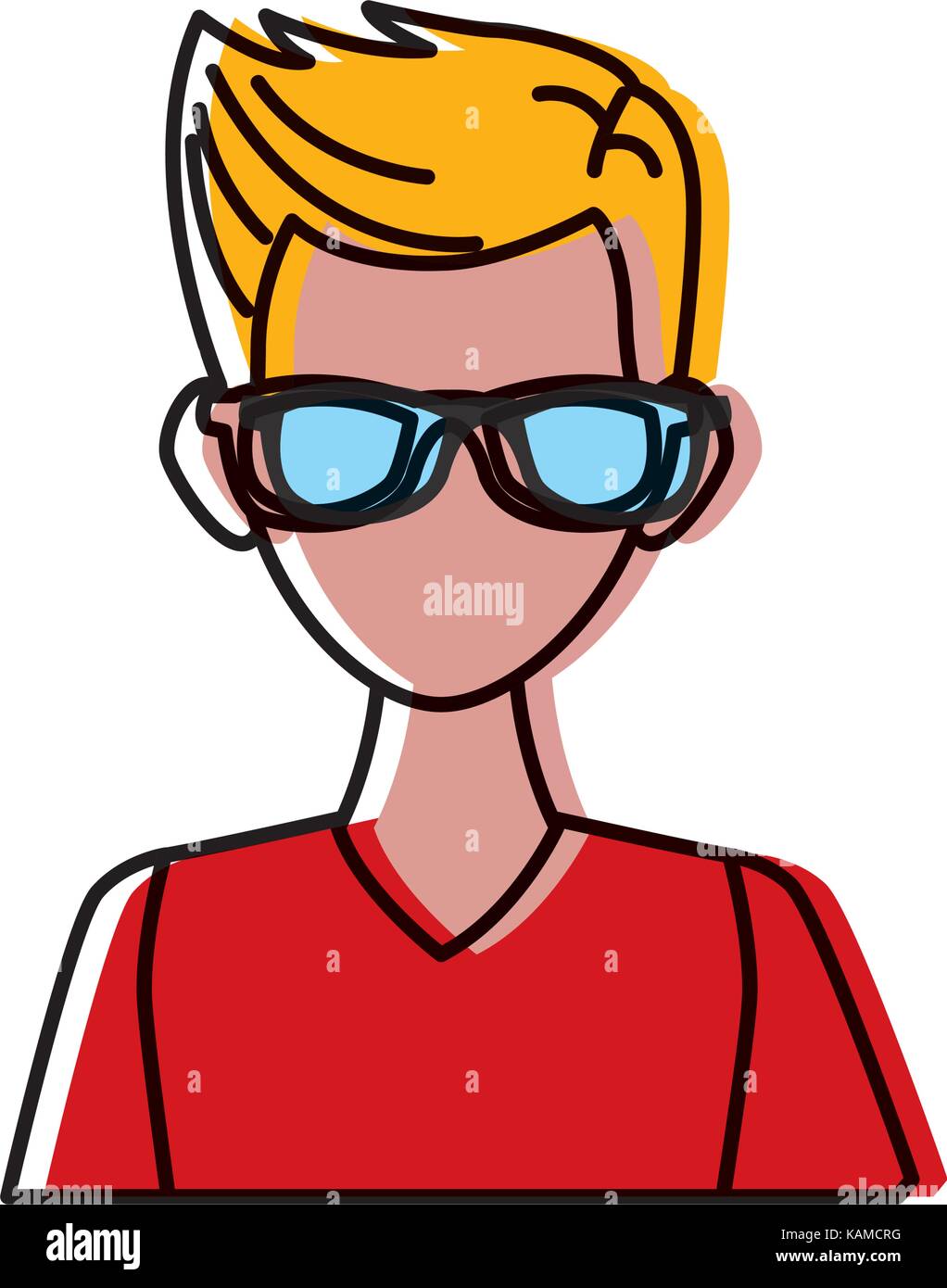 Young man with sunglasses cartoon Stock Vector Image & Art - Alamy