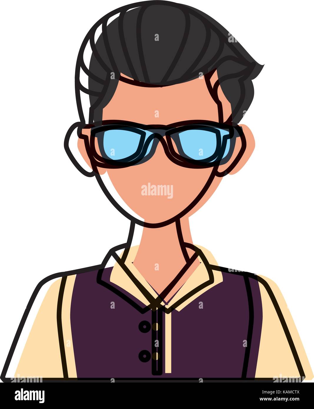 Young man with sunglasses cartoon Stock Vector Image & Art - Alamy