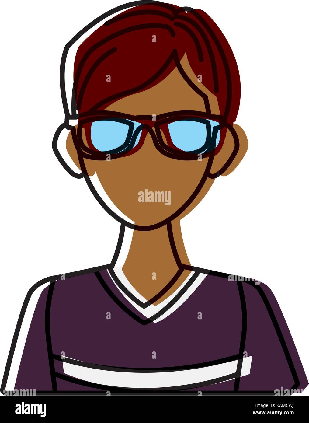 Young man with sunglasses cartoon Stock Vector Image & Art - Alamy
