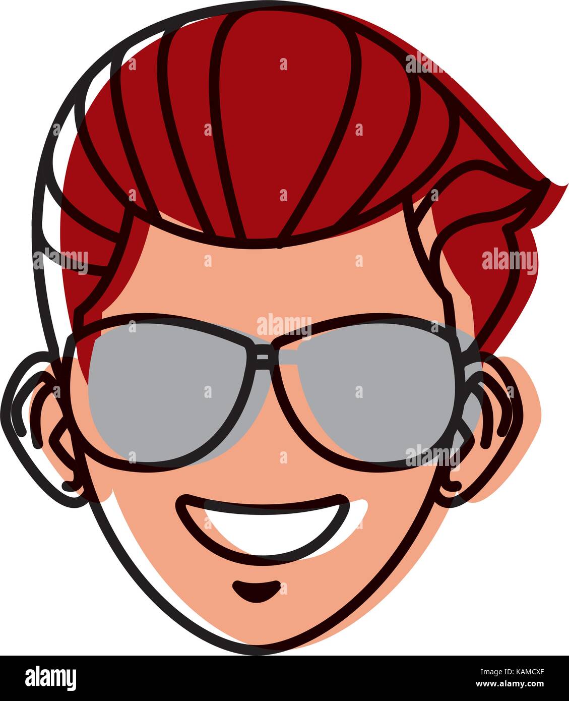 Young man with sunglasses cartoon Stock Vector Image & Art - Alamy