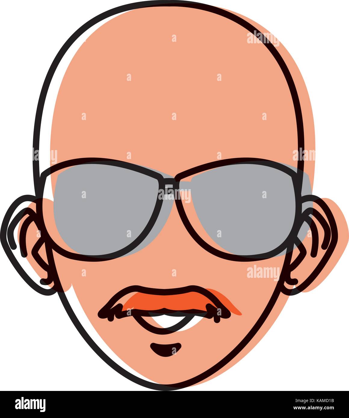 Young bald man sunglasses Stock Vector Images - Alamy