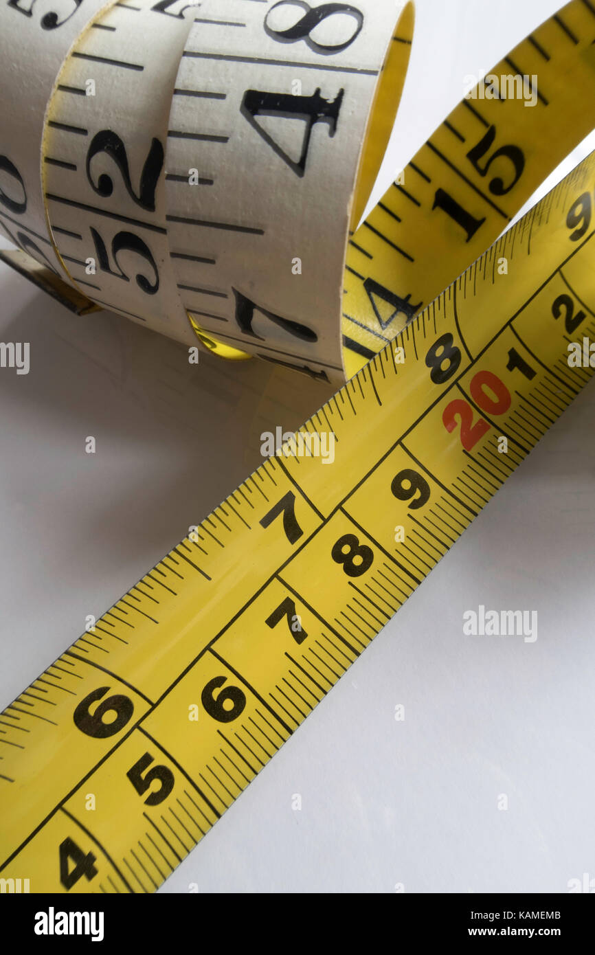Cloth and Metal Tape Measures Stock Photo