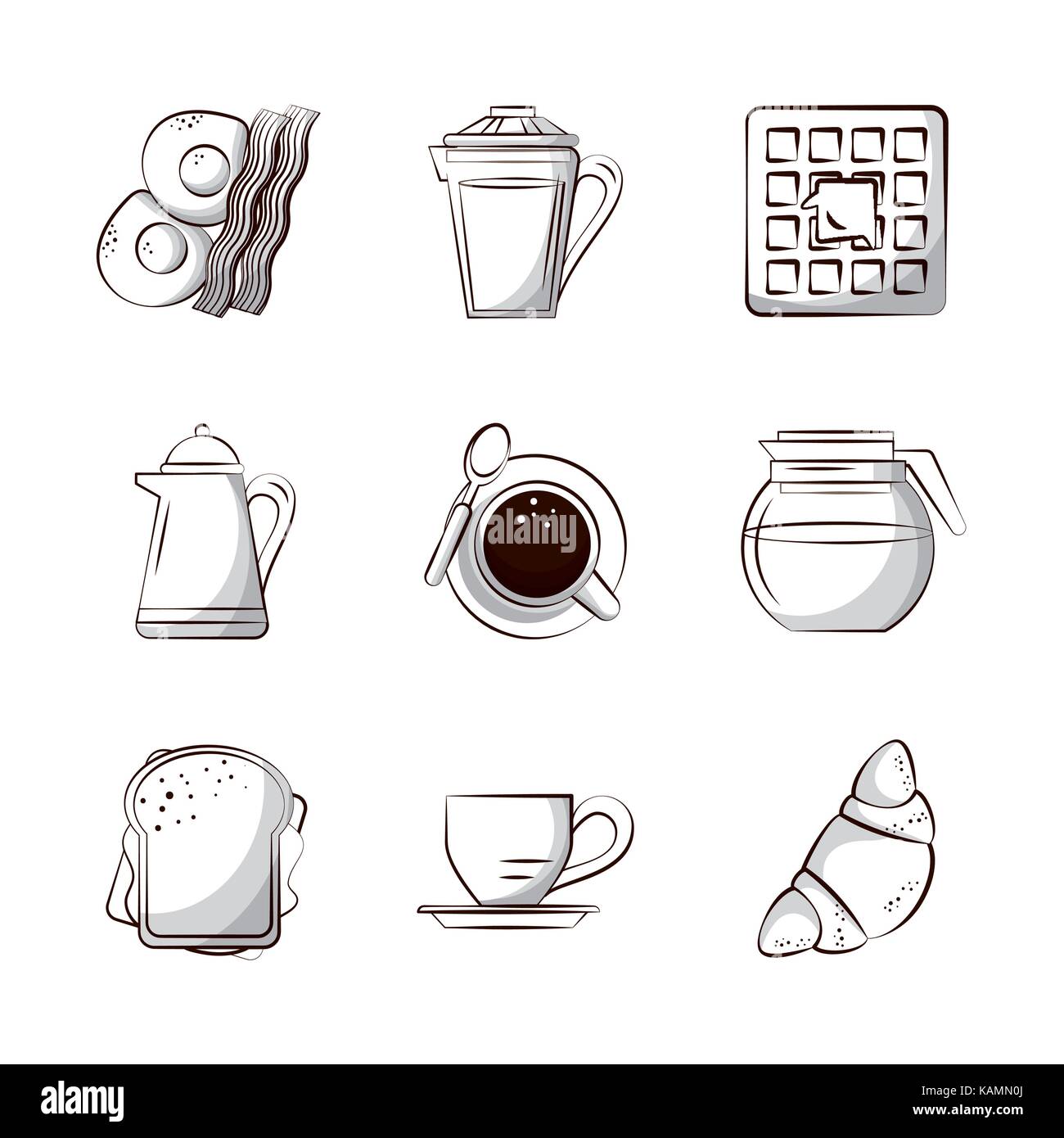 Breakfast food icons Stock Vector Image & Art - Alamy