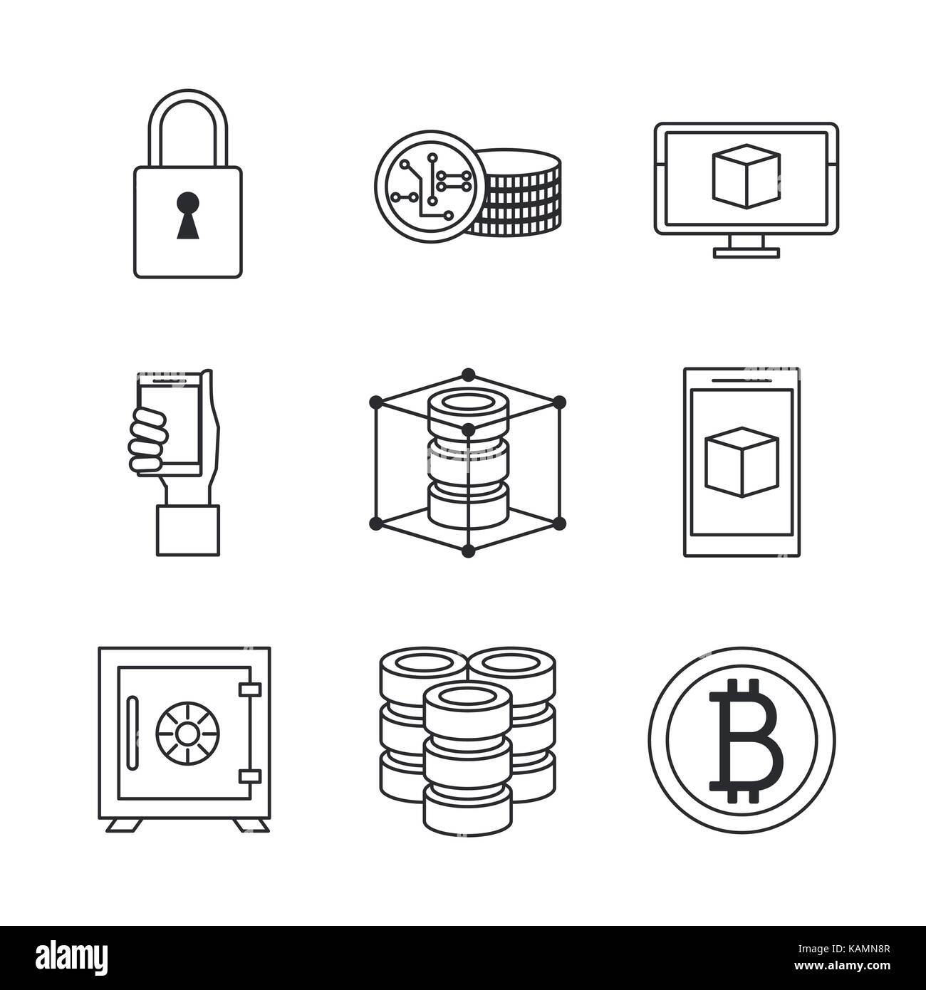 Money and financial technology icons Stock Vector Image & Art - Alamy