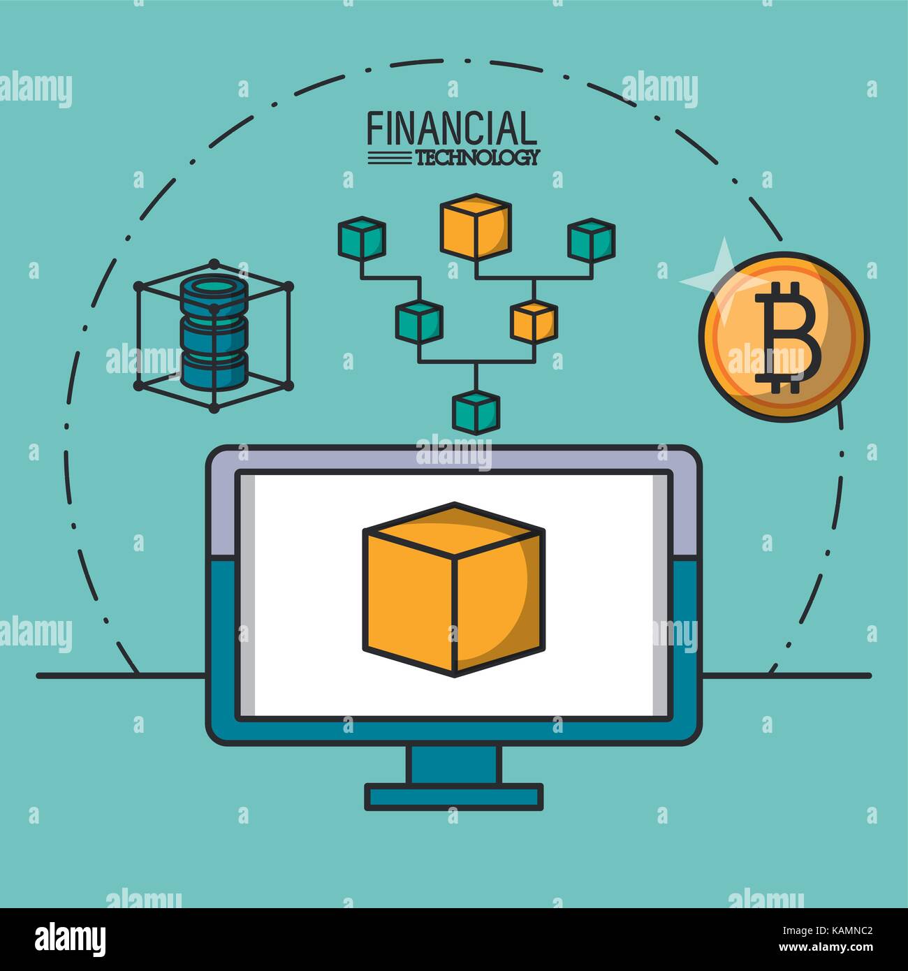 Fintech computer monitor Stock Vector Images - Alamy