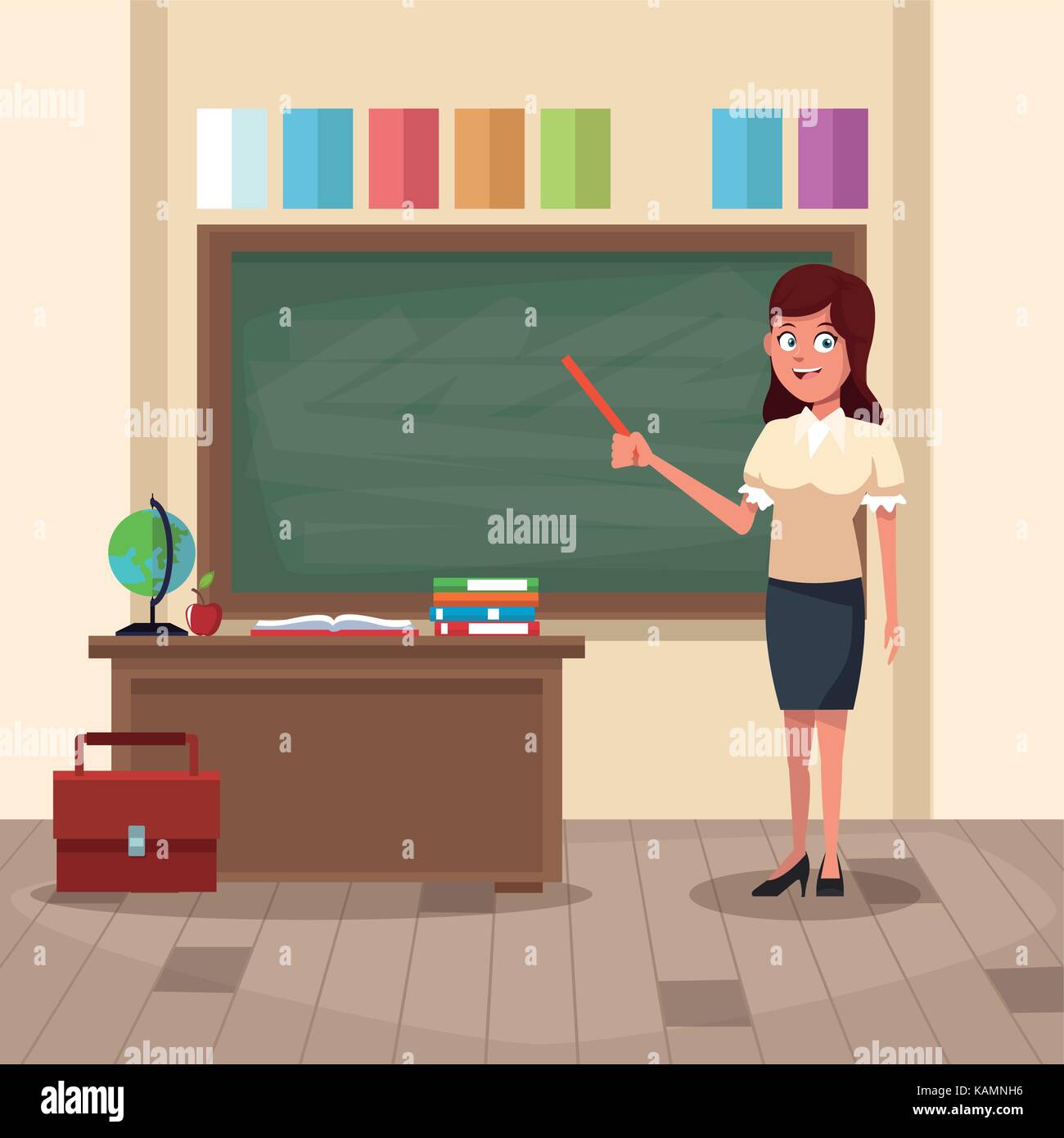 Teacher in classroom Stock Vector Image & Art - Alamy